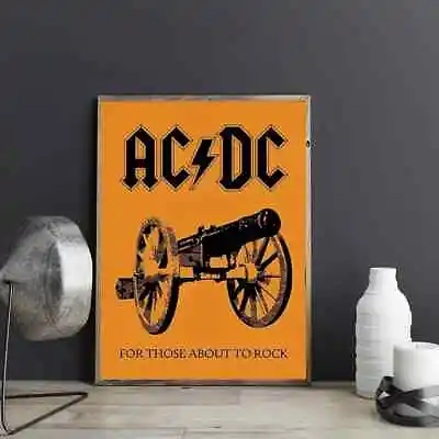 AC/DC For Those About To Rock Giclee Canvas Print Poster Wall Art 12x16 Unframed • $15.13