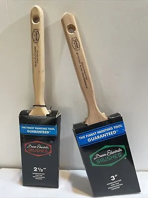 Vintage Paint Brush Lot Of 2 Dunn Edwards Paint Brushes 2 1/2”& 3” • $19