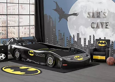 Batmobile Race Car Bed DC Batman Kids Car Furniture Guardrail Racing Wheels • $362.75