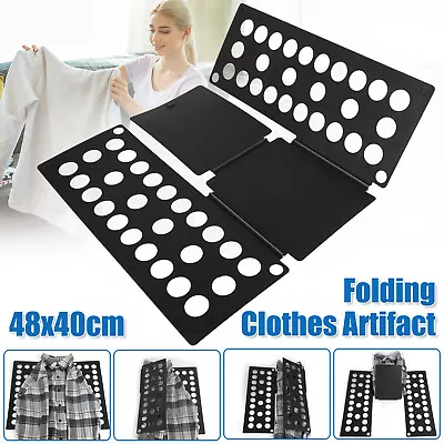 Adjustable T-Shirt Clothes Fast Folder Folding Board Laundry Fold Flip Organizer • $12.98