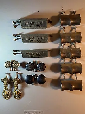 Vintage Cabinet Drawer Pulls And Drops Lot Hamilton Printer Pull • $80