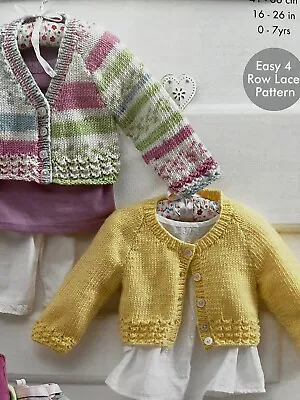 £1.90 • Buy Baby/Childrens DK Easy Long & Short Sleeve Cardigan Knitting Pattern 16”-26”