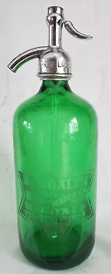 Antique Vintage Brooklyn Mineral Water Co. SELTZER BOTTLE Brooklyn E.D. Green • $60