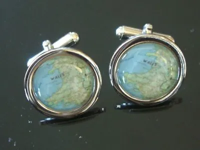 Map Of Wales Welsh Chrome Cufflinks New Free Uk Post • £6.99