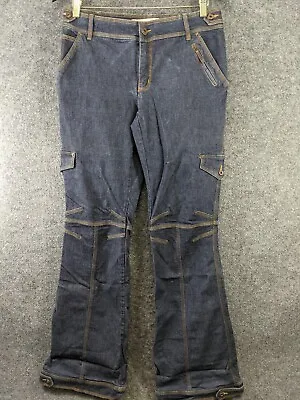 Vintage Moschino Blue Tall Flared Patch Work Jeans Sz 12 - Womens • $58.49