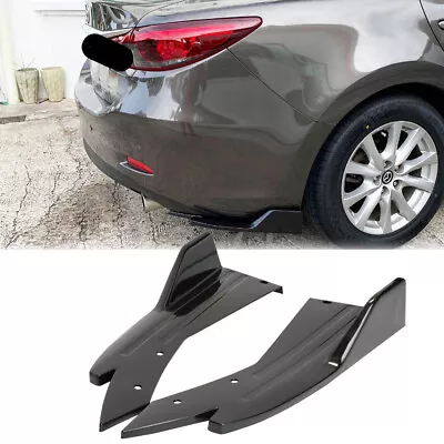 2x Black Rear Bumper Diffuser Splitter Spoiler Side Skirts For Mazda 2 3 6 Sedan • $45.11