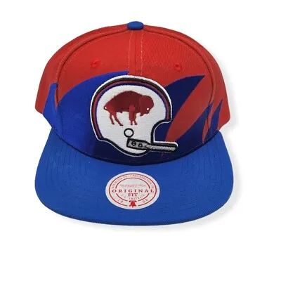 Mitchell & Ness Buffalo Bills Sharktooth Adjustable Snapback Hat Cap • $40.99