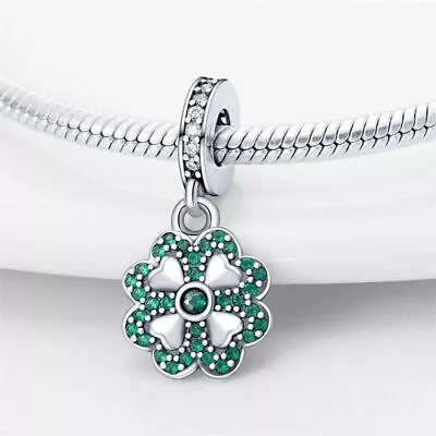 Four Leaf Clover Dangle Luck Irish 4 Leaves Charm Mum Wife Sterling Silver 925 • £12.99