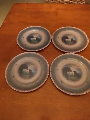 Rivers Edge Set Of 4 Melamine Salad Plates Bear Cabin Theme Mark Keathley 8.5   • $25