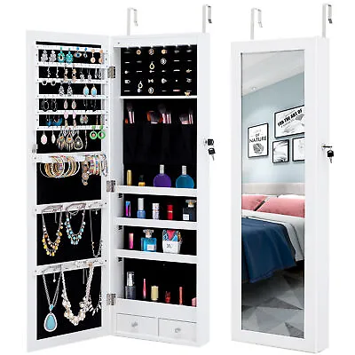 Jewelry Cabinet Armoire Storage With LED Lights Wall-Mounted Or Over The Door • $96.99