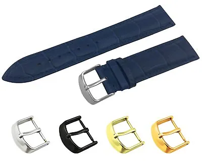 Navy Genuine Leather Croco Strap/Band Fit NAUTICA Watch Buckle 18 19 20 21 22mm • £12.90