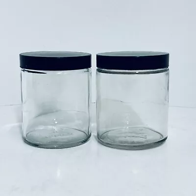 Duraglass Clear Storage Jar Twist On Lid Vintage 8oz Small Container SET OF TWO • $16.99