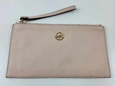 Michael Kors Fulton Large Pebbled Leather Zip Wristlet Clutch Wallet  • $39.99