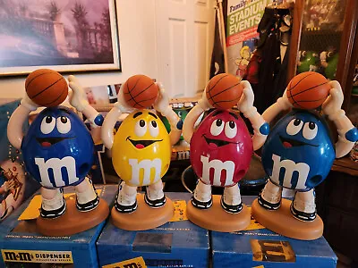 M&M's Candies 4 Basketball Player's Sports Dispensers!! VERY RARE!! HTF MINT!! • $650