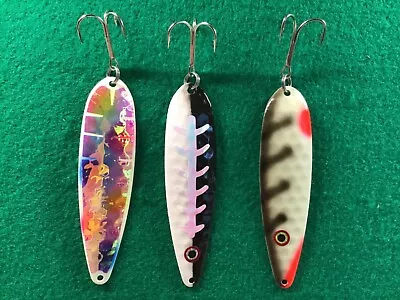 3 Moonshine Magnum Spoons RV UV Glow 4 3/4”  Assorted Colors Fish Catchers • $18