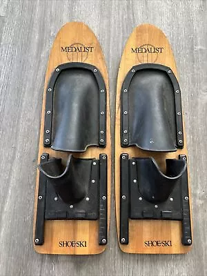 Medalist Shoe  Water Skis - Vintage Wooden Trick & Training Waterskis 20” Long • $59.99