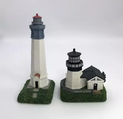 Set Of 2 Lefton Historic American Lighthouse Models Gray's Harbor & Cape Meares • £19.29