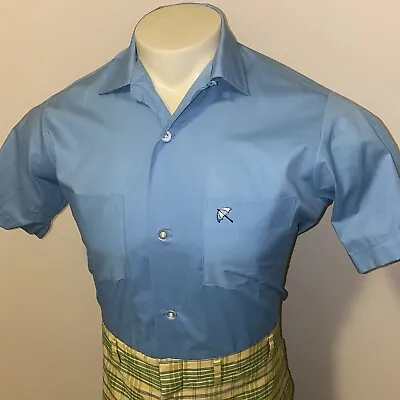 Vtg 50s 60s Shirt Loop Collar Arnold Palmer Van Heusen Midcentury Mod MENS SMALL • $84.91