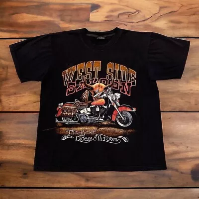 West Side Saloon The Best Riders In Town Mr Big Outfitters Large Black T-Shirt • $23.70