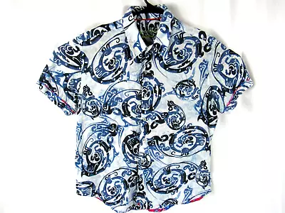 Robert Graham Exclusive Linen Shirt Mens Large Tailored Fit Button Short Sleeve • $39.94