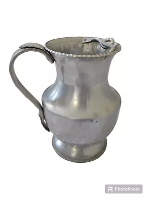 Vintage Cromwell Hand Wrought Aluminum Hammered Water Drink Pitcher 3 Qt  9” • $28