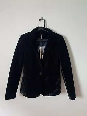 BNWT Topshop Black Velvet Blazer 6 Small  • £25