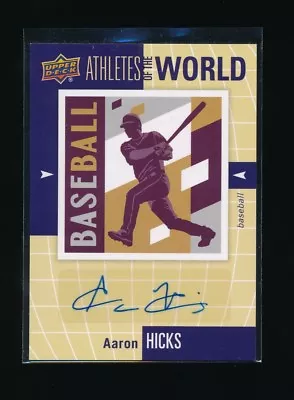 Aaron Hicks 2011 Upper Deck World Of Sports Athletes Of The World Rc Auto A • $9.99
