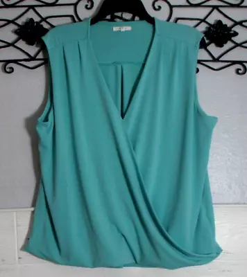 Maurices Women's Knit Top Size XL Sleeveless Blue V Neck • $9.90