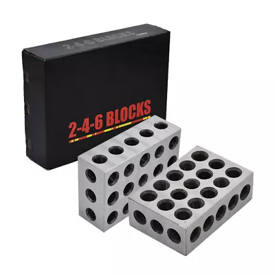 2-4-6 Blocks 23 Holes Matched Pair Machinist 246 Jig Ultra Precision .0002  New • $71.99