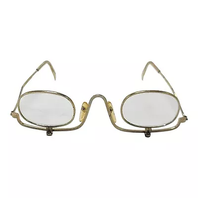 Vintage Retro Gold Tone Hinged Flip Down Up Lens Eyeglasses Glasses  • $25