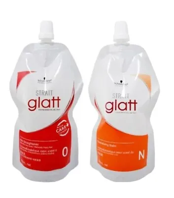 Schwarzkopf Glatt 0+N Strait Straightener Cream Natural Curly Frizzy Hair 400ml • £31.90