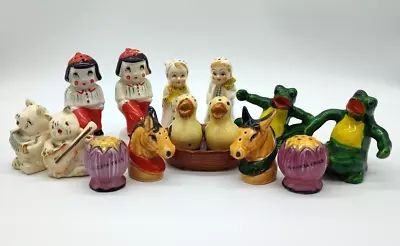 Vintage Salt And Pepper Shaker Lot Animals And People Japan 7 Pairs (14 Shakers) • $38