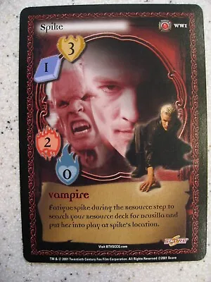 Rare Buffy The Vampire Slayer Collectible Card Game Spike WW1 Card - Score  • $15