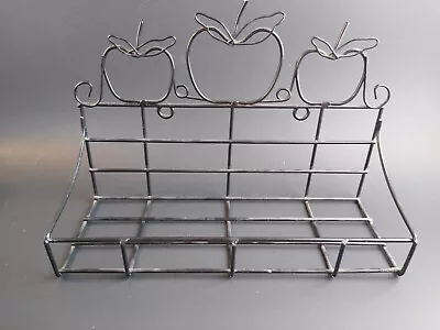 Metal Wall Display Shelf Apple Design Black Vintage Primitive Country • $19.99