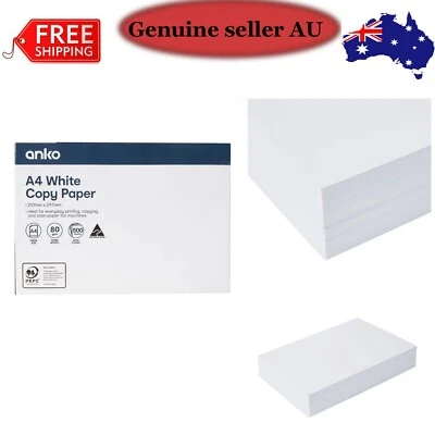 $6.99 • Buy 500 Sheets A4 White Copy Paper 80gsm Printer Paper Laser Paper Printing Paper
