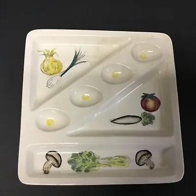 Vintage Ceramic Deviled Egg Crudite Relish Platter Tray Japan 10 1/4”Square • $9.56