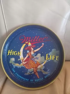 Vintage Miller High Life Beer Drink Serving Tray GIRL ON THE MOON F 303 Canco • $85