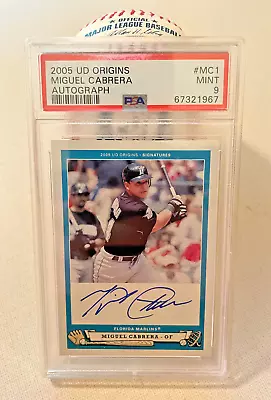 2005 UPPER DECK ORIGINS SIGNATURES MIGUEL CABRERA AUTO #MC1 PSA 9 MINT Pop 3 • $197.95