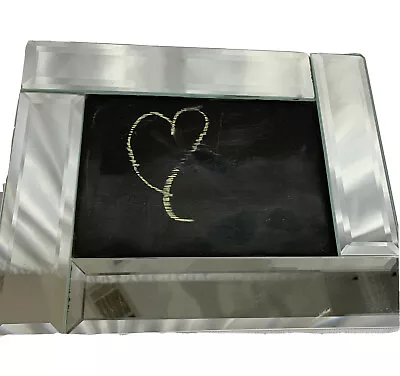 Tabletop Picture Frame Chalkboard Beveled Mirror Edges 8 X 10 Upcycled • $14