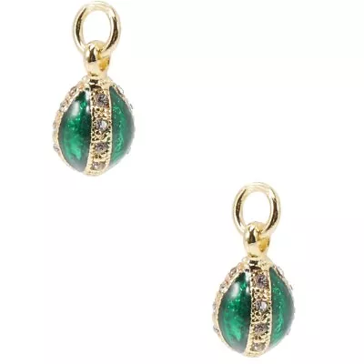  2pcs Enamel Easter Egg Charm Jewelry Making Pendant Hair Accessories Necklace • £14.58