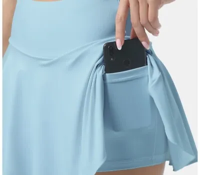 $21 • Buy HALARA Everyday Cloudful Air Solid Hidden Side Pocket 2-in-1 Tennis Skirt L NWT