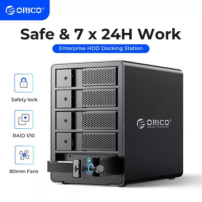 ORICO 5 Bay Raid USB 3.0 External Hard Drive Enclosure Aluminum For 3.5 Inch HDD • $219.99