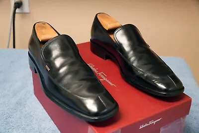 $520 Salvatore Ferragamo Thomas Black Mens Ornamental Bit Dress Loafers Sz 9 D • $99.99