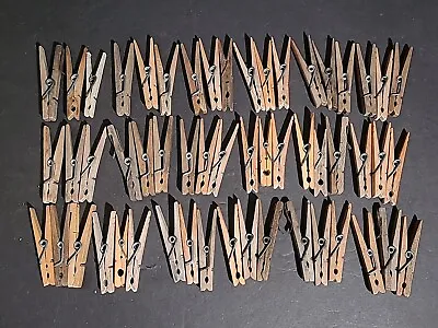 Vintage Spring Style Wooden Clothespin Lot (54) • $7.99