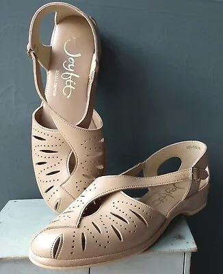 £29.99 • Buy Women's Vintage 1980s Shoes Granny Sandals Joyfit 6 1/2  Beige 1950s 1960s Style