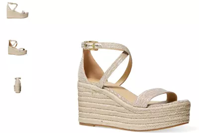 Michael Kors Serena Pale Gold Espadrille Thong Wedge Women's Sizes 5-11/NEW!! • $64.95