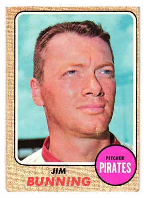 1968 Topps Baseball Set #215 Jim Bunning VG+ Pittsburgh Pirates Free Shipping • $2.55