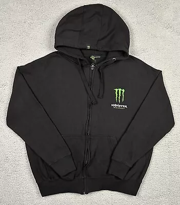 Monster Energy Women's Full Zip Up Sweatshirt Black Long Sleeve Size XL • $20