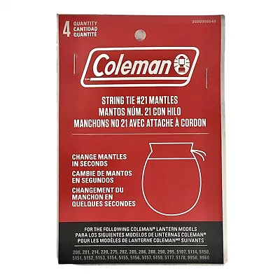Coleman #21 String-Tie Mantles Propane Gas Lantern 4 Pack 3000006549 • $10.66