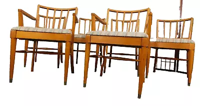 1958 Mid Century Danish Modern Dining Chair Set 6 Heywood Style Ladder Back '60s • $807.50